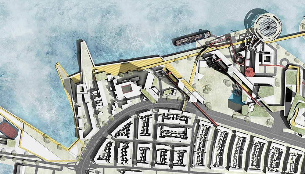 Masterplan for Water Transport Trade Centre and Innovation Park, Dordrecht, Netherlands by Yusheng Gao (Detail)